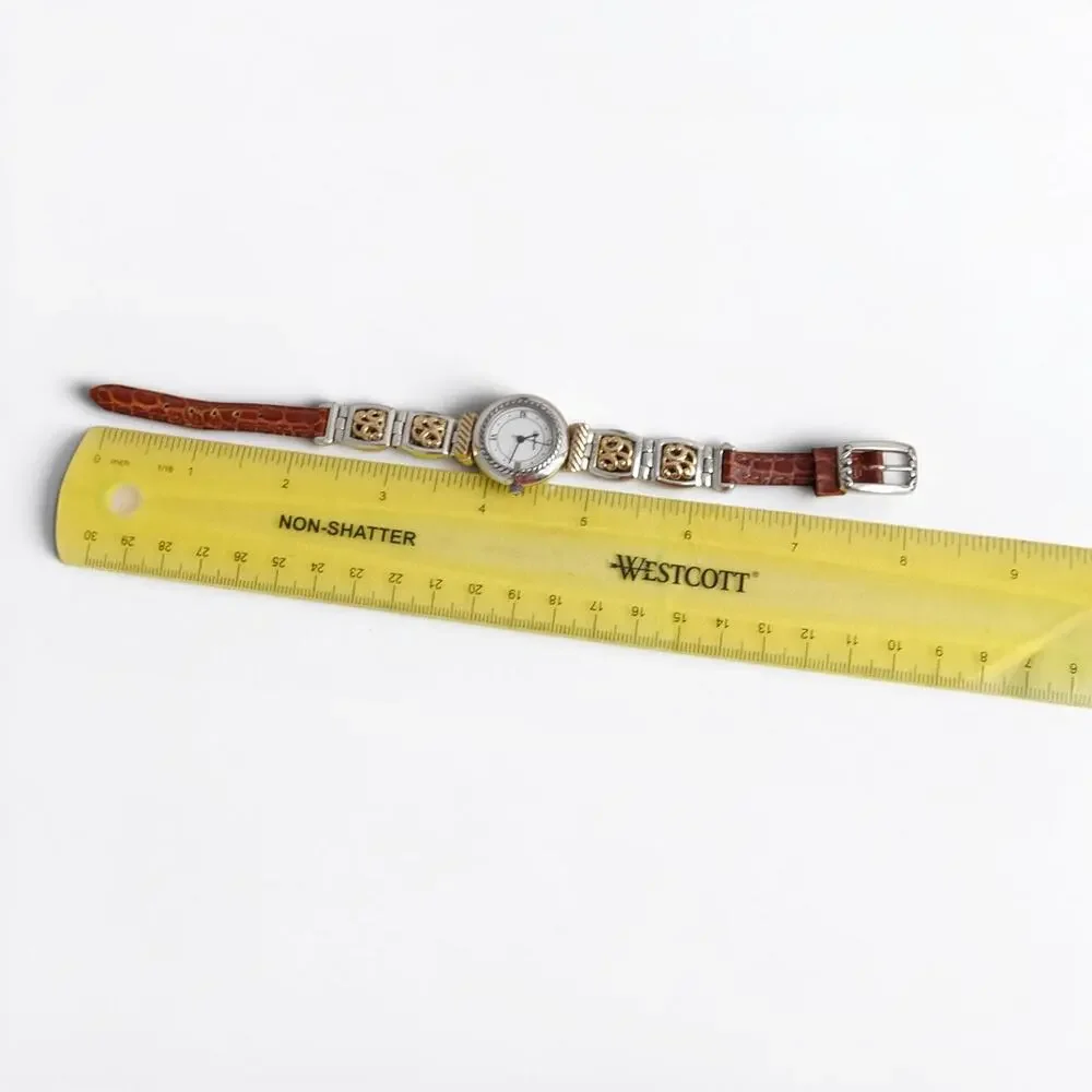 Brighton Camden Two Tone Reversible Watch Black Brown Leather Buckle W3250